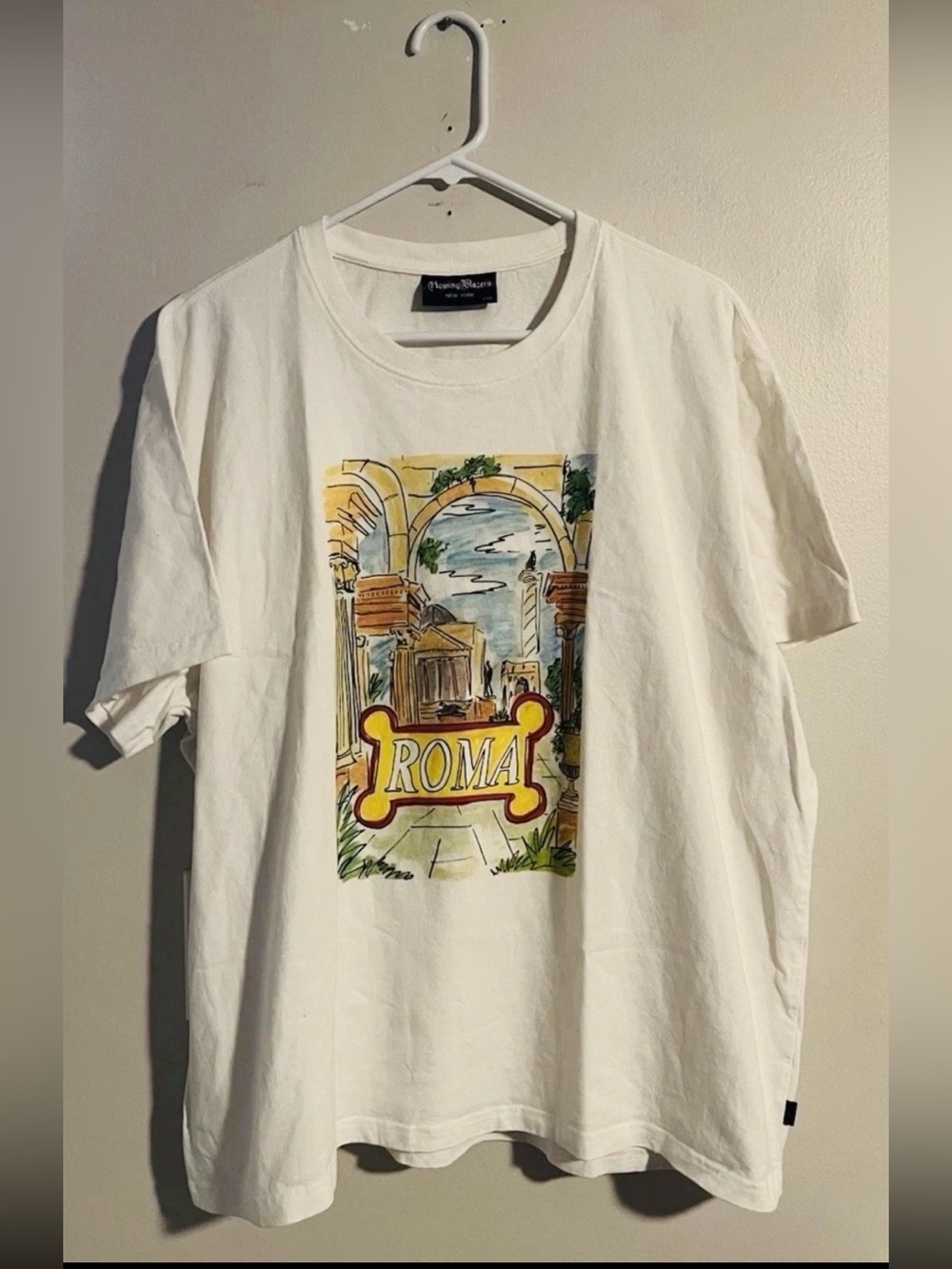 Rowing Blazers White T-Shirt with Roma Print 2XL